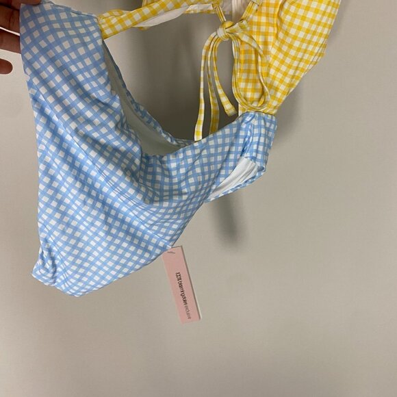 Aqua Colorblock Maillo Cutout One Piece Swimsuit Corn Flower Womens Small - Picture 6 of 11